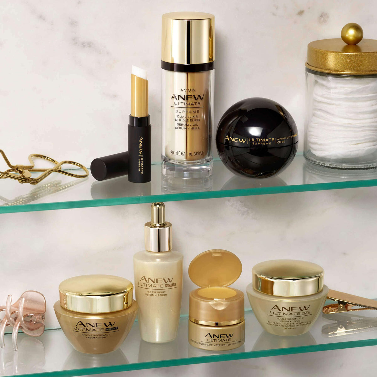 AVON Anew Ultimate Night Cream brightening effect for evening skin tone.