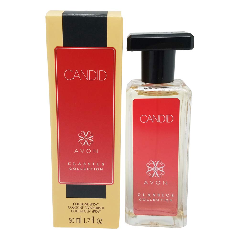 AVON Classics Candid bottle close-up highlighting amber floral notes for daily wear