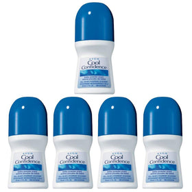 AVON Cool Confidence deodorant bottle front with soft baby powder scent and freshness.