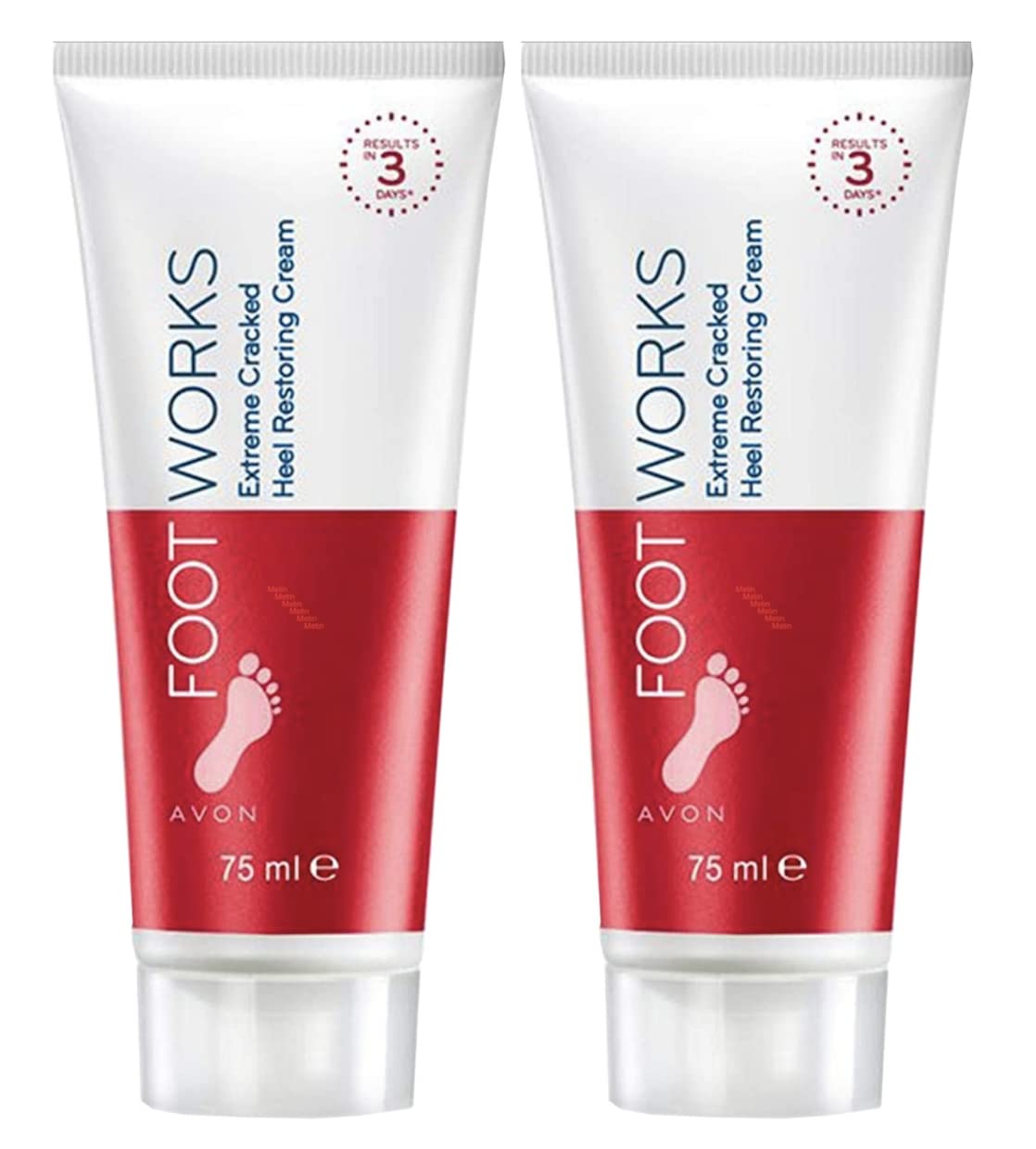 Applying AVON Foot Works on heel to reduce dryness