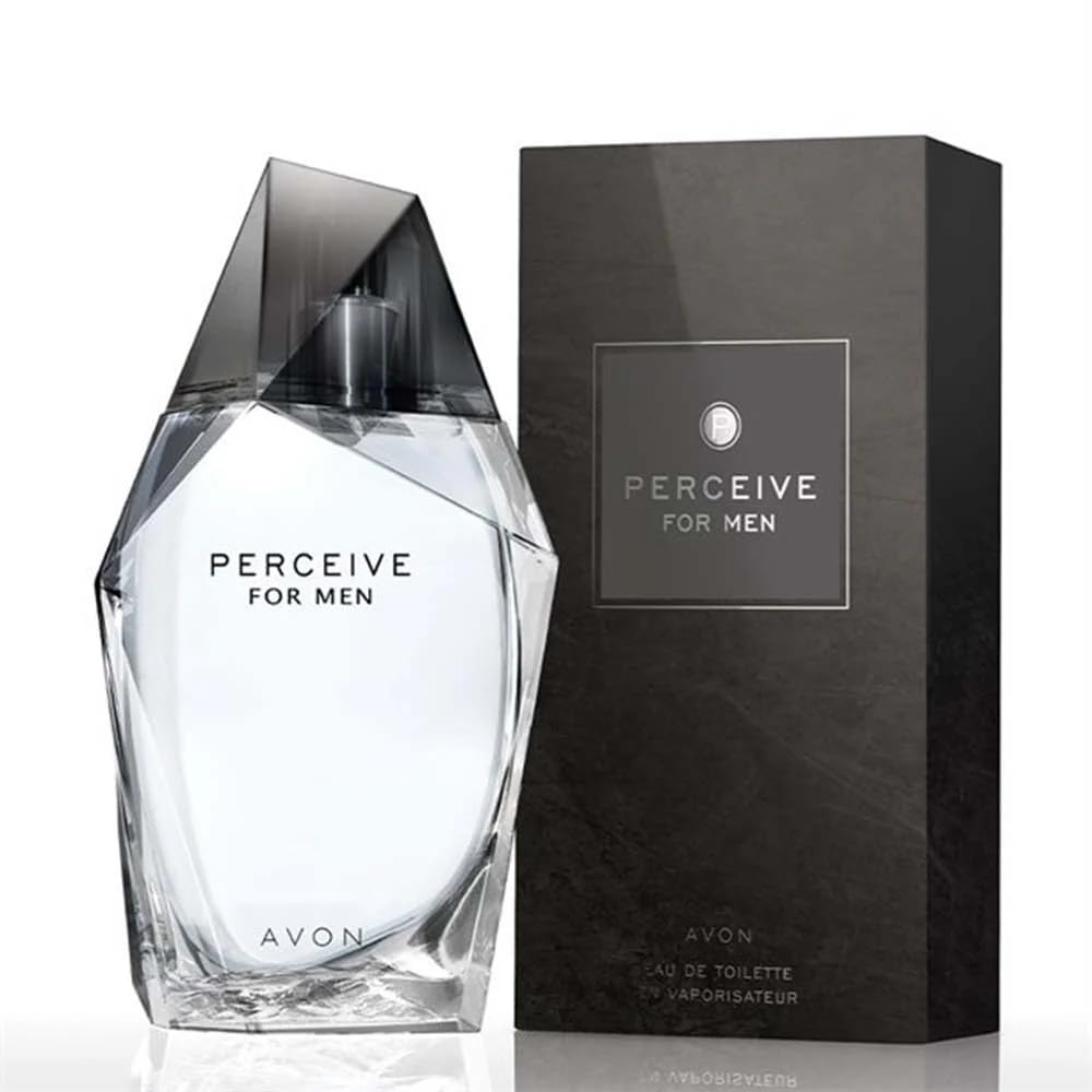 AVON Perceive bottle front with citrus and woody notes for daily freshness.