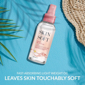 AVON Skin So Soft Argan Body Oil spray mist for even, non-greasy hydration.