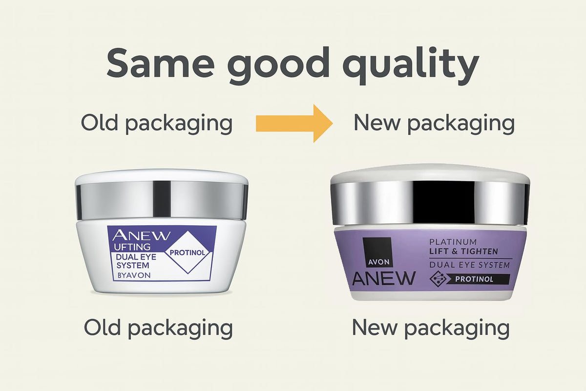 Avon Skin So Soft dual eye system packaging shot highlighting convenient pack for on the go routines