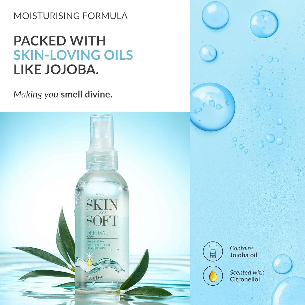 On-skin application reveals a subtle healthy glow from the oil