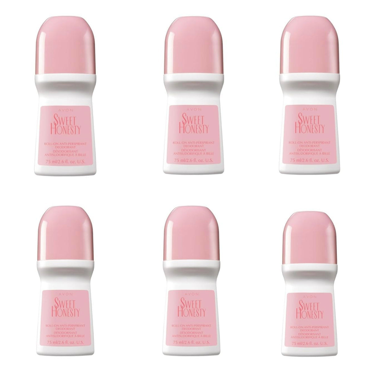 AVON Sweet Honesty roll-on bottle with soft floral scent and quick-drying formula for daily freshness.