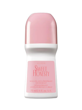 AVON Sweet Honesty roll-on six-pack display shown for home and travel use.