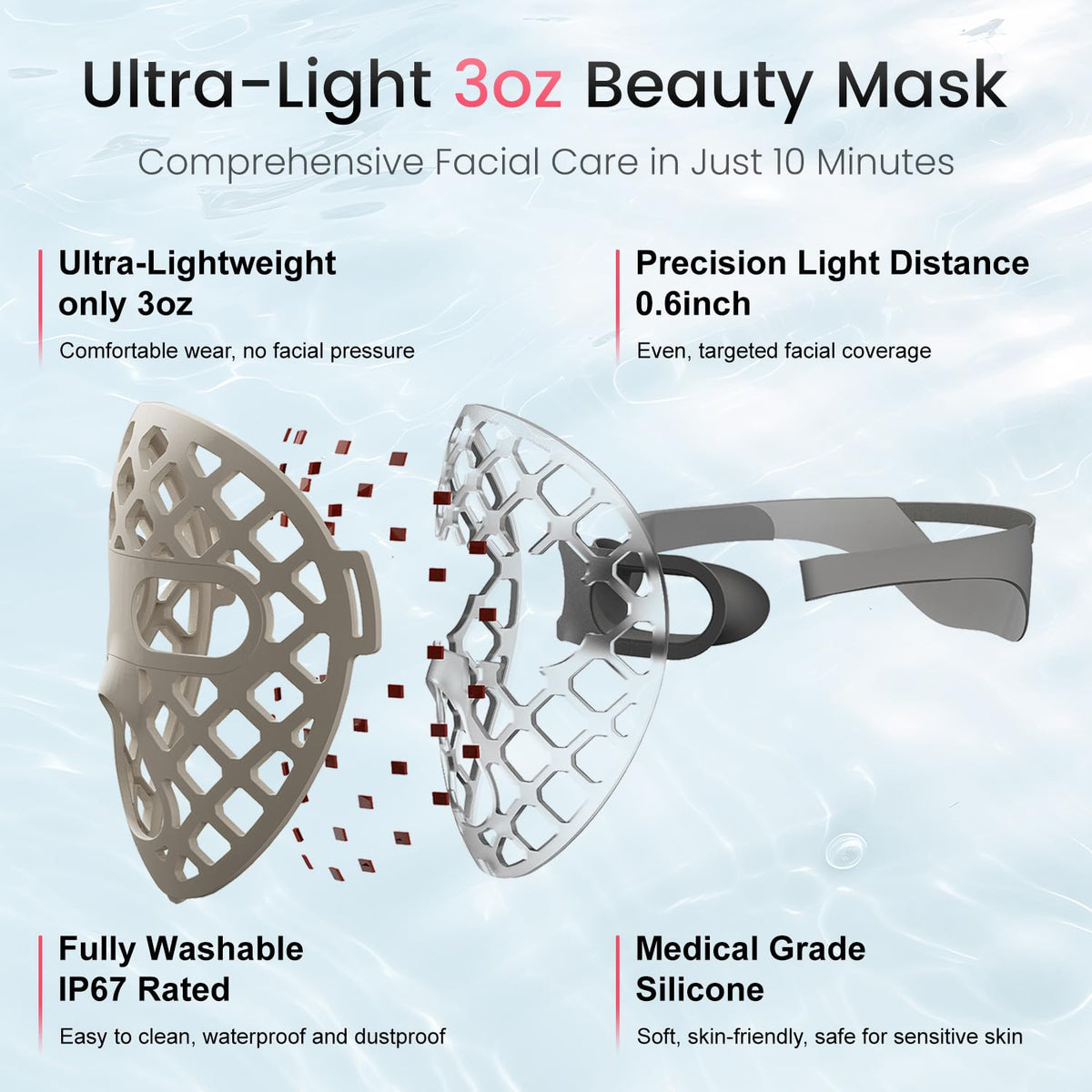 Avorla LED mask portable and travel ready for on the go skincare