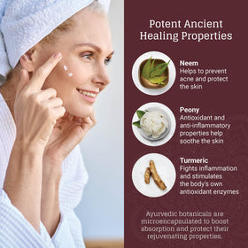 AVYA serum being applied for smoother, radiant skin.