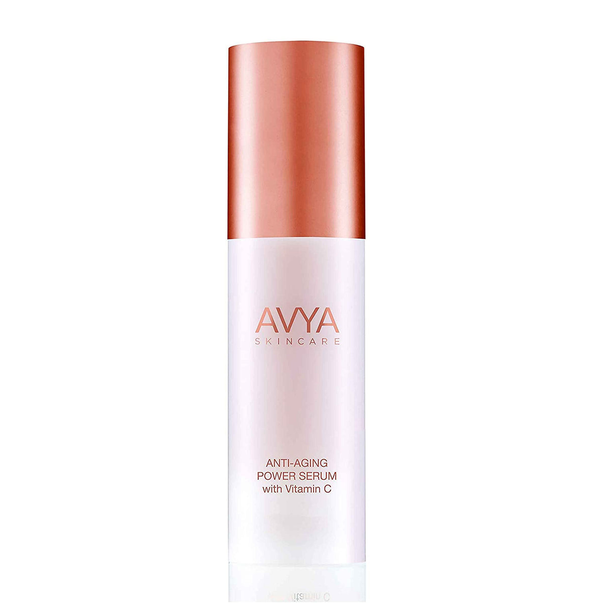 AVYA Anti-Aging Power Serum bottle close-up for daily glow.