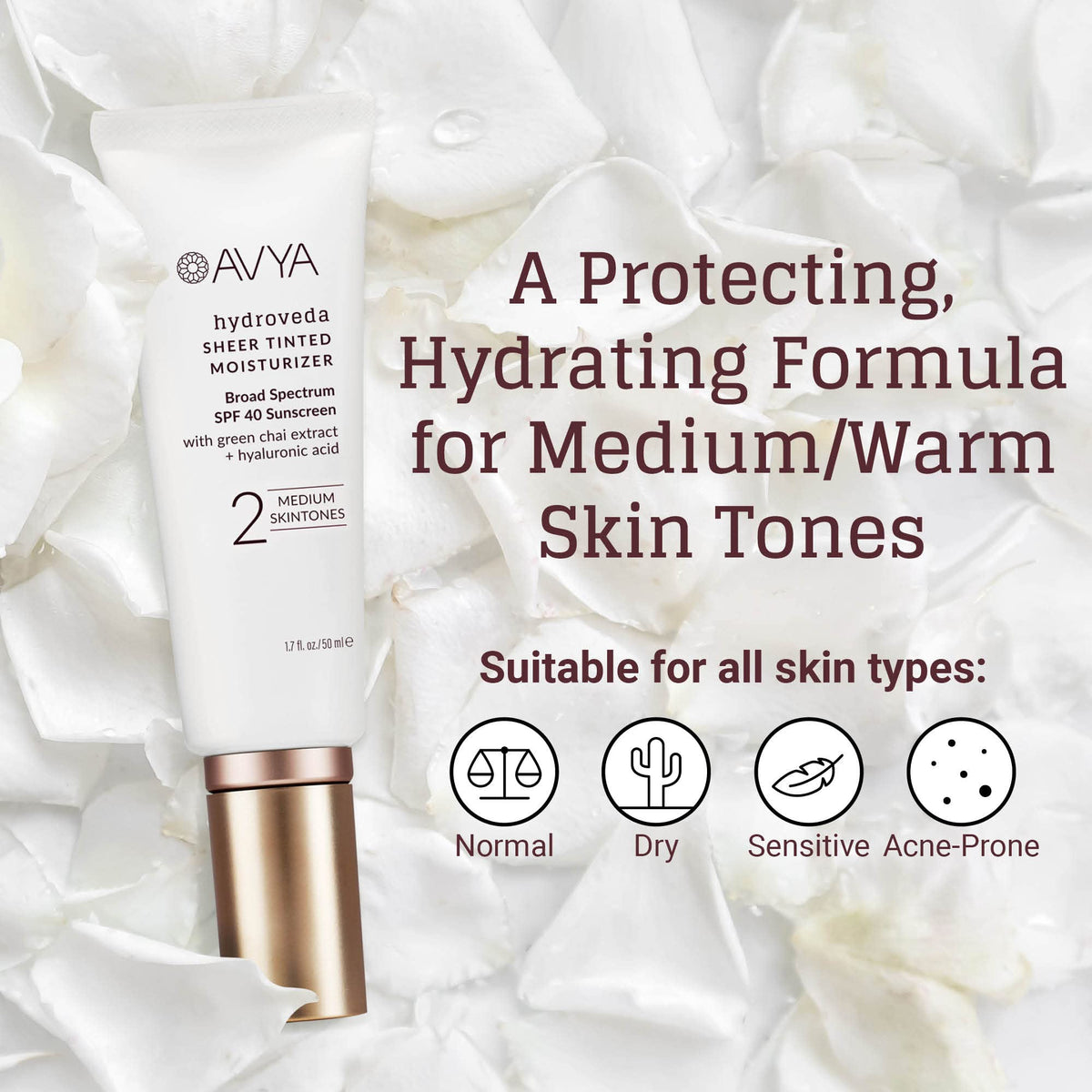 Product applied to skin showing balanced radiance and hydration.