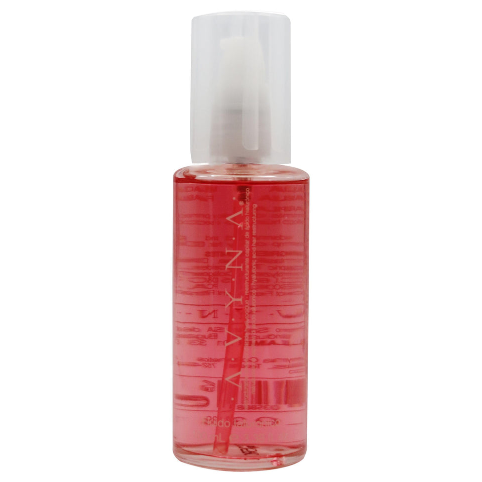 Avyna Hair Restructuring Liquid bottle close-up highlighting hyaluronic hydration