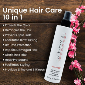 Pozione 10 silky shine finish on hair for smooth results