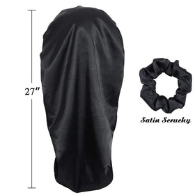 Awefeel premium satin fabric bonnet black feels smooth and reduces snags
