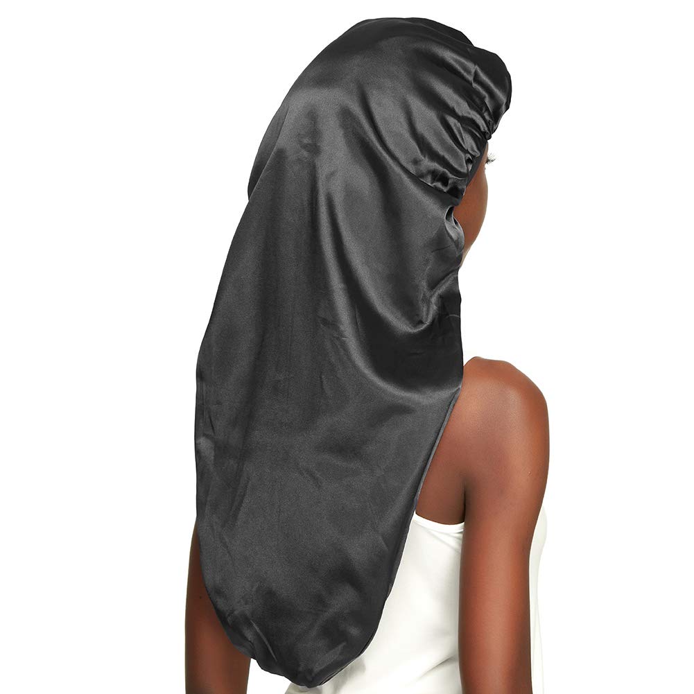 Awefeel satin scrunchy included enhances styling options for black bonnet