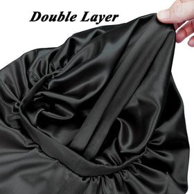 Awefeel soft elastic band bonnet black stays securely without tugging