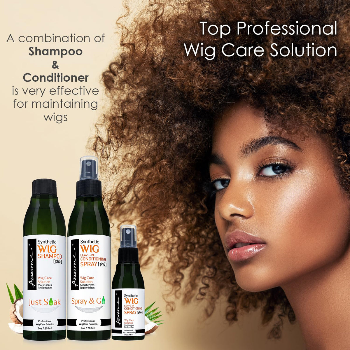 Awesome Travel-Size Wig Care Kit showcases portable care on the go.