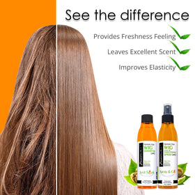 Awesome wig care system dispensing shows practical, mess-free use.