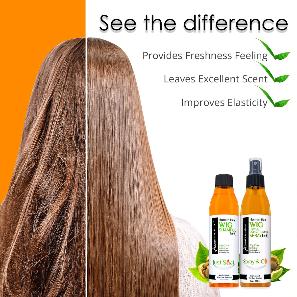 Awesome wig finish shine highlights silky, manageable results.