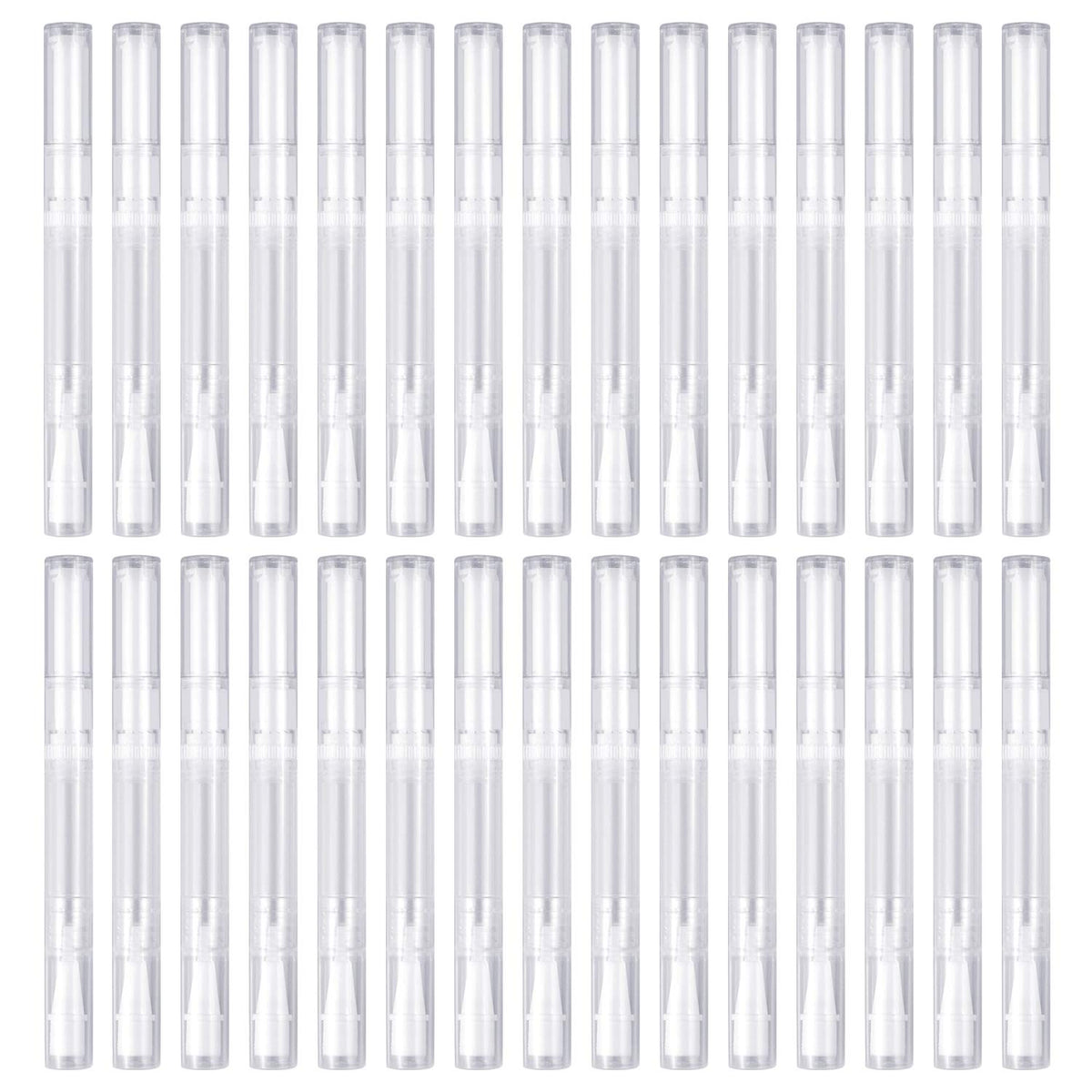 Awpeye 30-pack 3ml transparent twist pens for compact cosmetics storage.