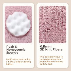 awrose 3D honeycomb lather sponge delivers rich foam with every wash.