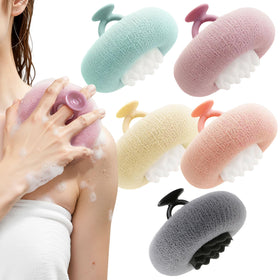 awrose 5-pack bath sponge set in vibrant colors for easy grip and quick drying.