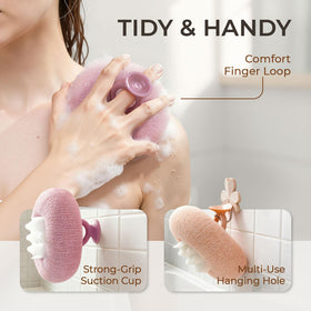 awrose micro-fiber exfoliation sponge with 0.11mm fibers for gentle exfoliation.