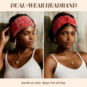 Awumbuk blue wide headband daily wear for relaxed errands and yoga.