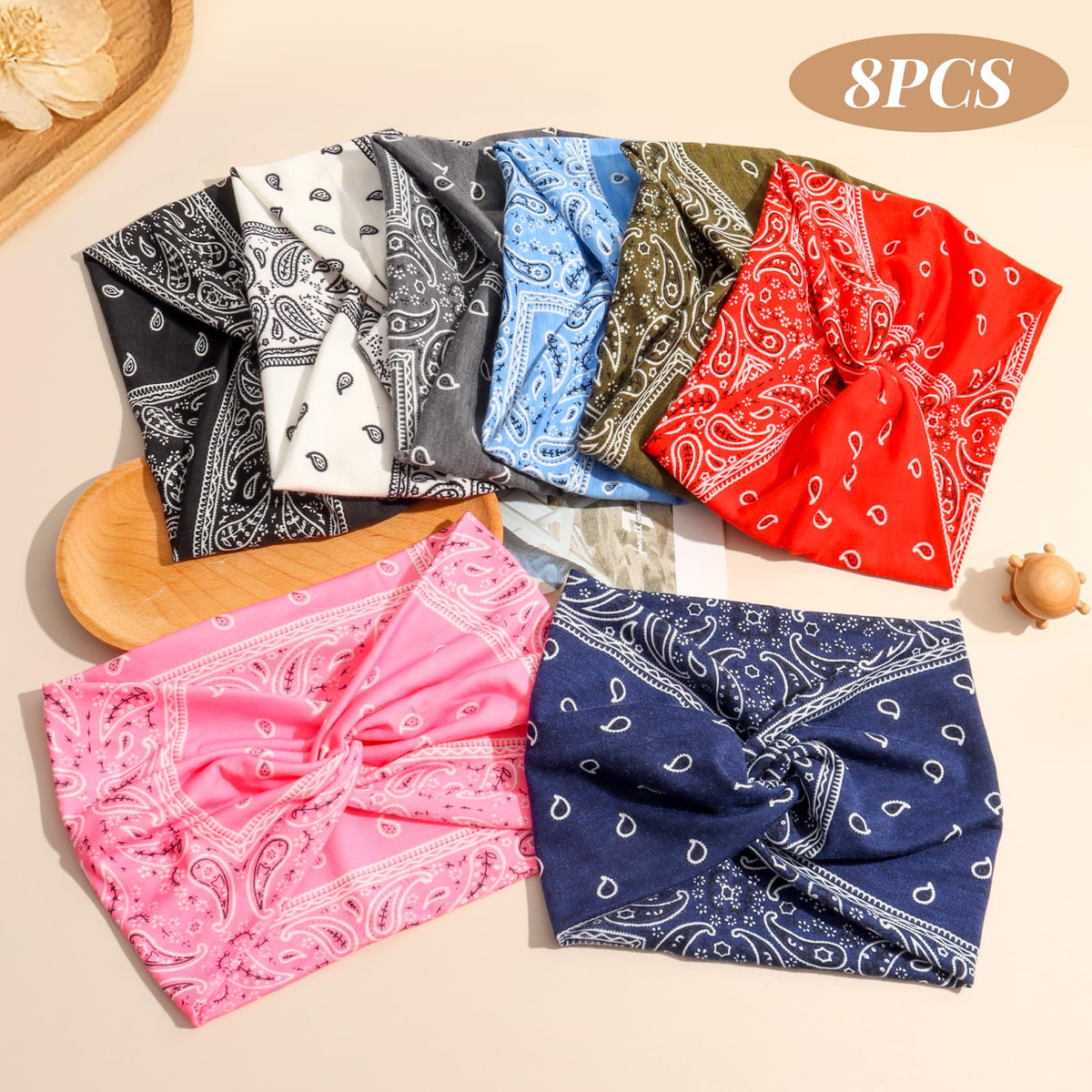 Awumbuk blue wide headband travel-friendly 8-pack option.