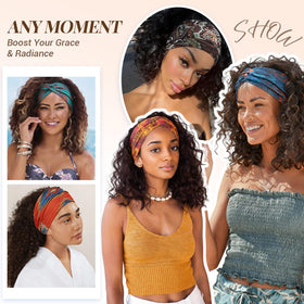 Awumbuk wide headbands eight-color set for versatile styling options.