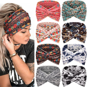 Awumbuk wide headbands in rose pink worn on head for all-day secure style.