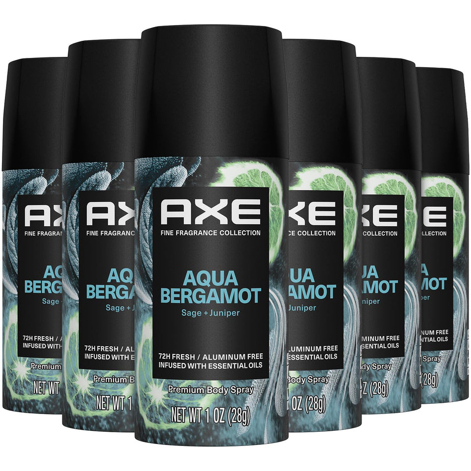 AXE aluminum-free deodorant Aqua Bergamot bottle close-up for all-day freshness