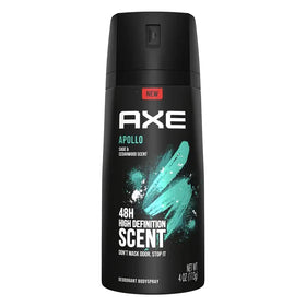 AXE Apollo body spray bottle, 4 oz, for all-day fresh-scent confidence.