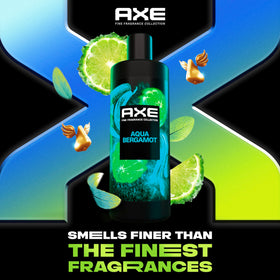 Aqua Bergamot body wash rich foam lather for a refreshing shower.