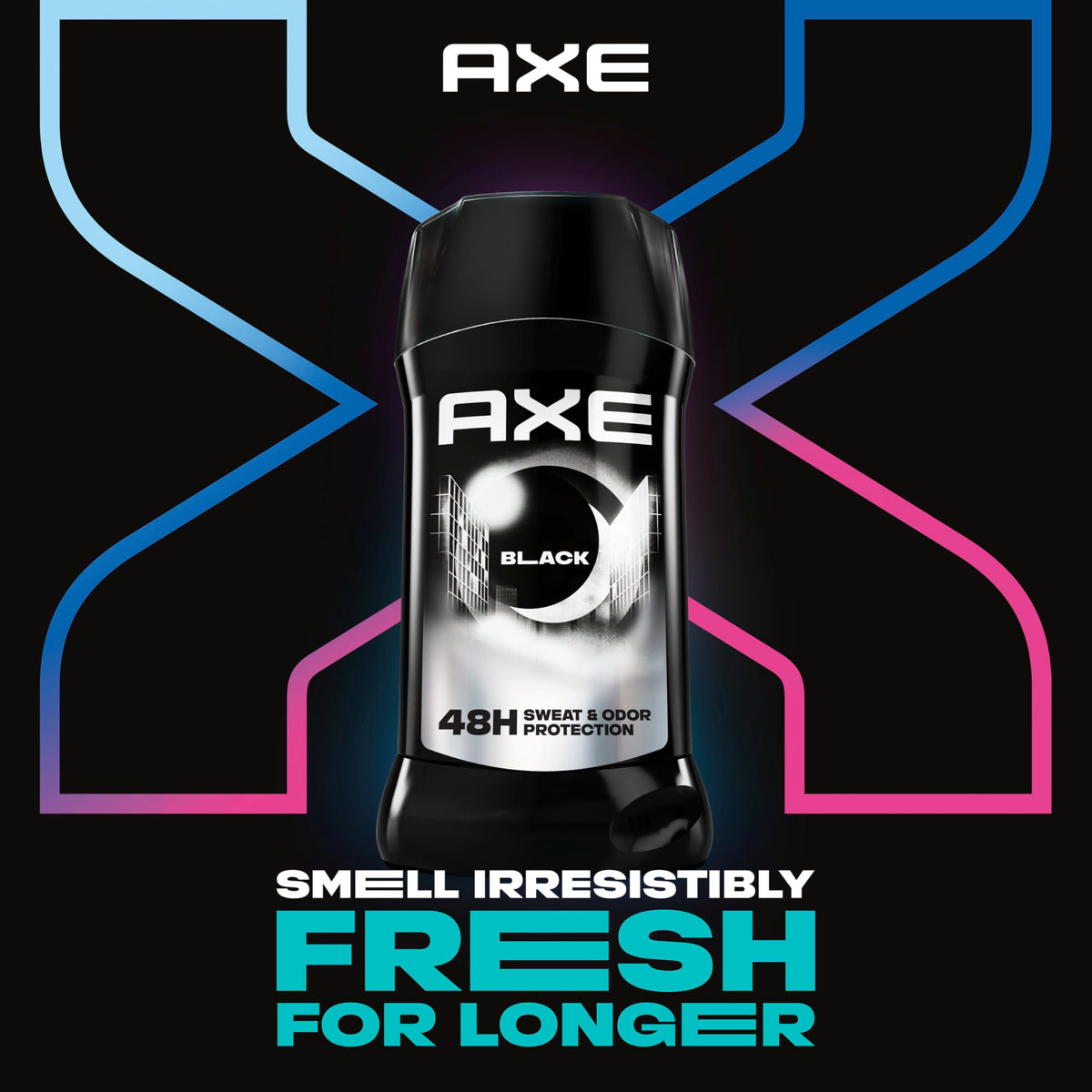 AXE Black antiperspirant stick underarm application in action.