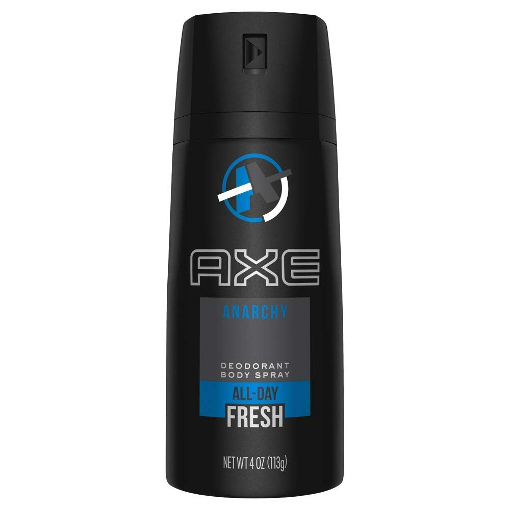 AXE Bodyspray Anarchy for Him 4 oz bottle front view, lightweight daily refresh