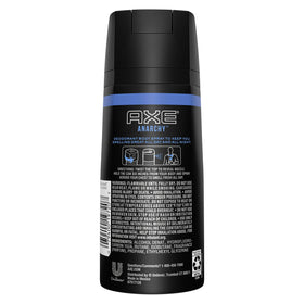 AXE Bodyspray Anarchy label close-up, bold masculine scent