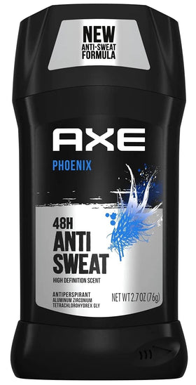 AXE Dry Phoenix deodorant stick being applied for all-day freshness