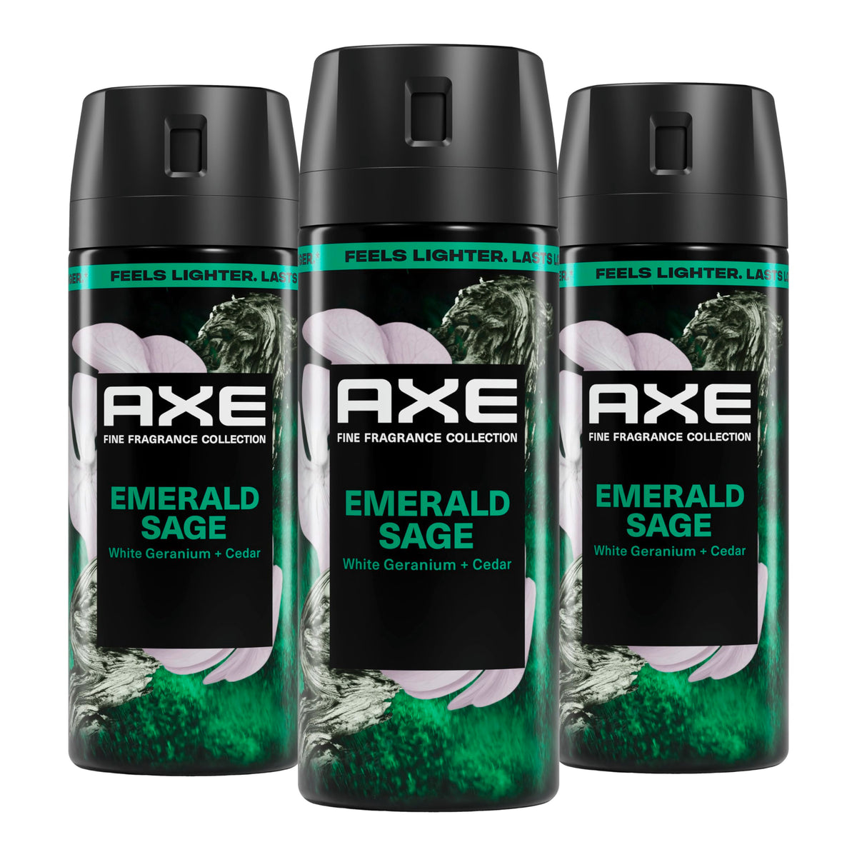 Axe Emerald Sage bottle front shows forest-inspired fragrance for daily freshness
