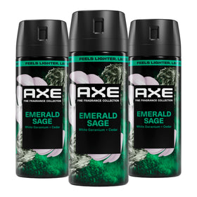 Axe Emerald Sage bottle front shows forest-inspired fragrance for daily freshness