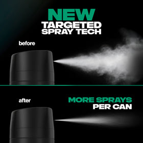 Aluminum-free AXE spray bottle emphasizing skin-friendly formula