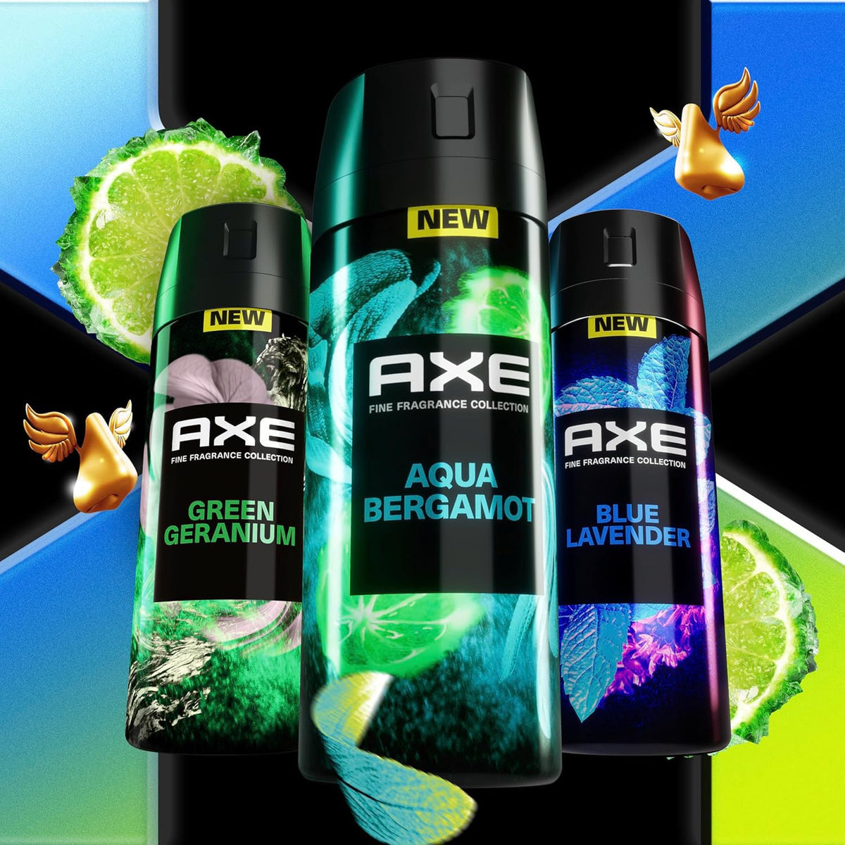 AXE fine fragrance collection Aqua Bergamot close-up highlighting premium scent