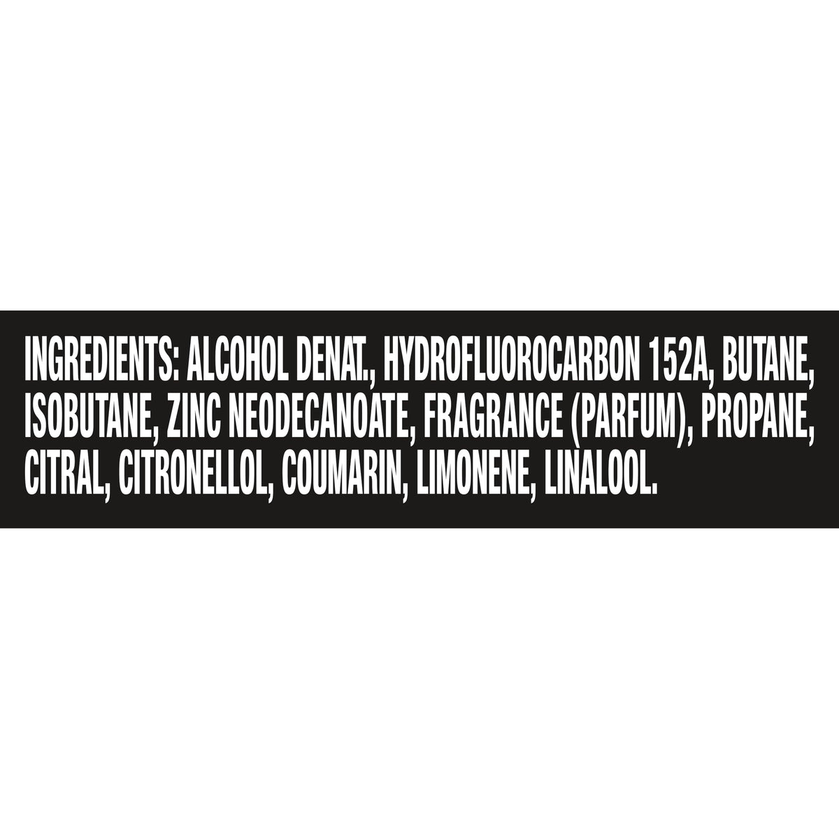 AXE Label close-up highlighting aluminum-free formula and essential oils.