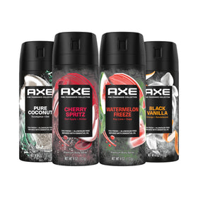 AXE Fine Fragrance Touch of Sweetness pack front view showing four scents for versatile daily wear