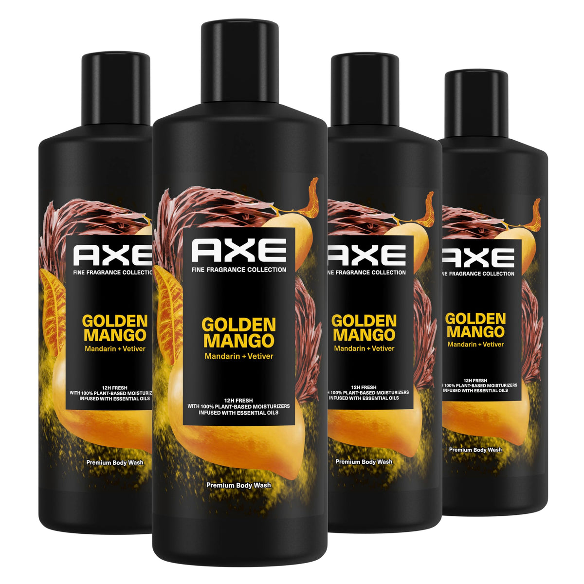 AXE Golden Mango bottle front view with 12-hour freshness promise