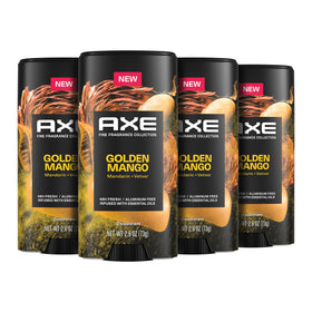 AXE Golden Mango deodorant stick pack 4-count keeps you fresh all day.