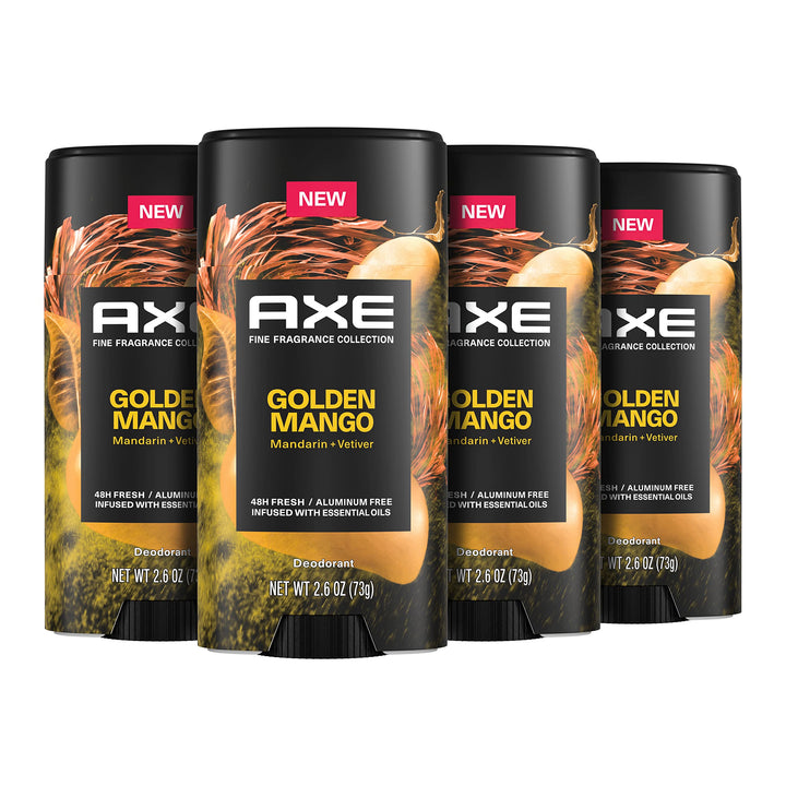 AXE Golden Mango deodorant stick pack 4-count keeps you fresh all day.