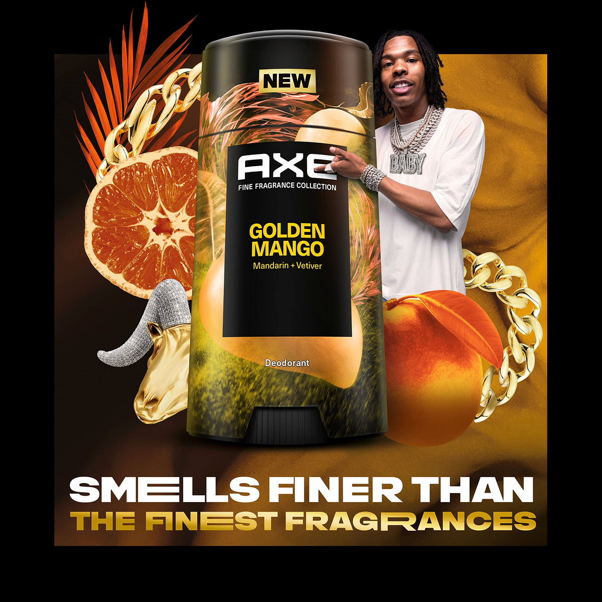 AXE Golden Mango deodorant stick twist mechanism shown for easy application.
