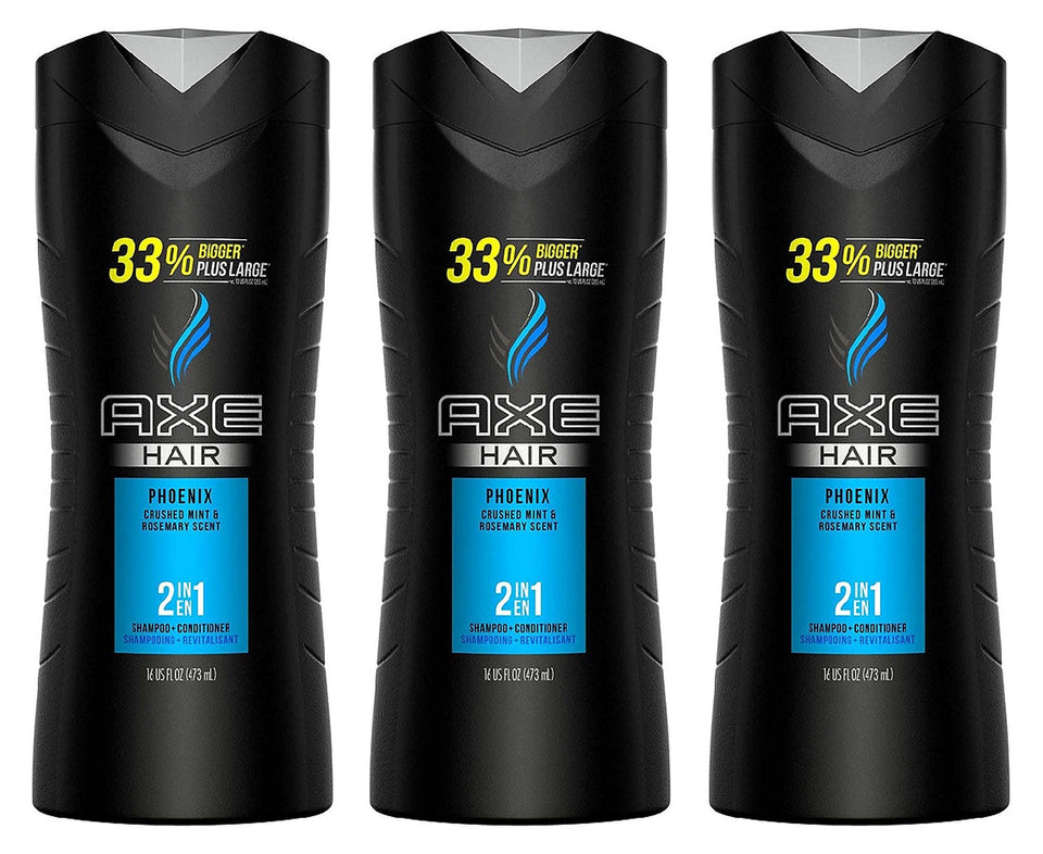 Axé Hair 2-in-1 Phoenix shampoo bottle ideal for quick daily grooming and refreshing scent