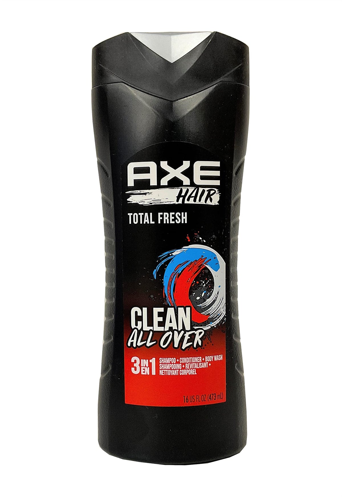 Axé Hair 3-in-1 Total Fresh bottle front view for all-in-one cleansing.