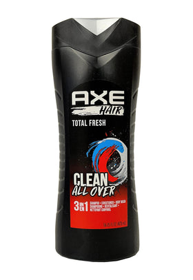 Axé Hair 3-in-1 Total Fresh bottle front view for all-in-one cleansing.
